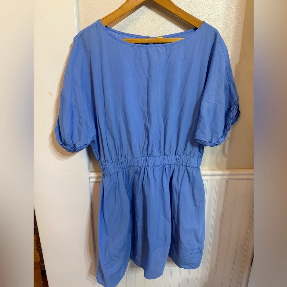 Free People Sky Blue Dress With Pockets. - Picture 3 of 6